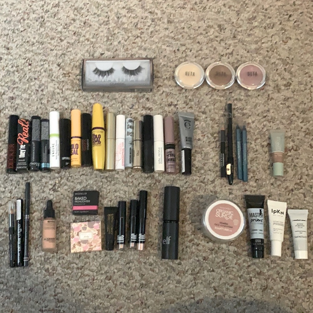 Assortment of makeup products